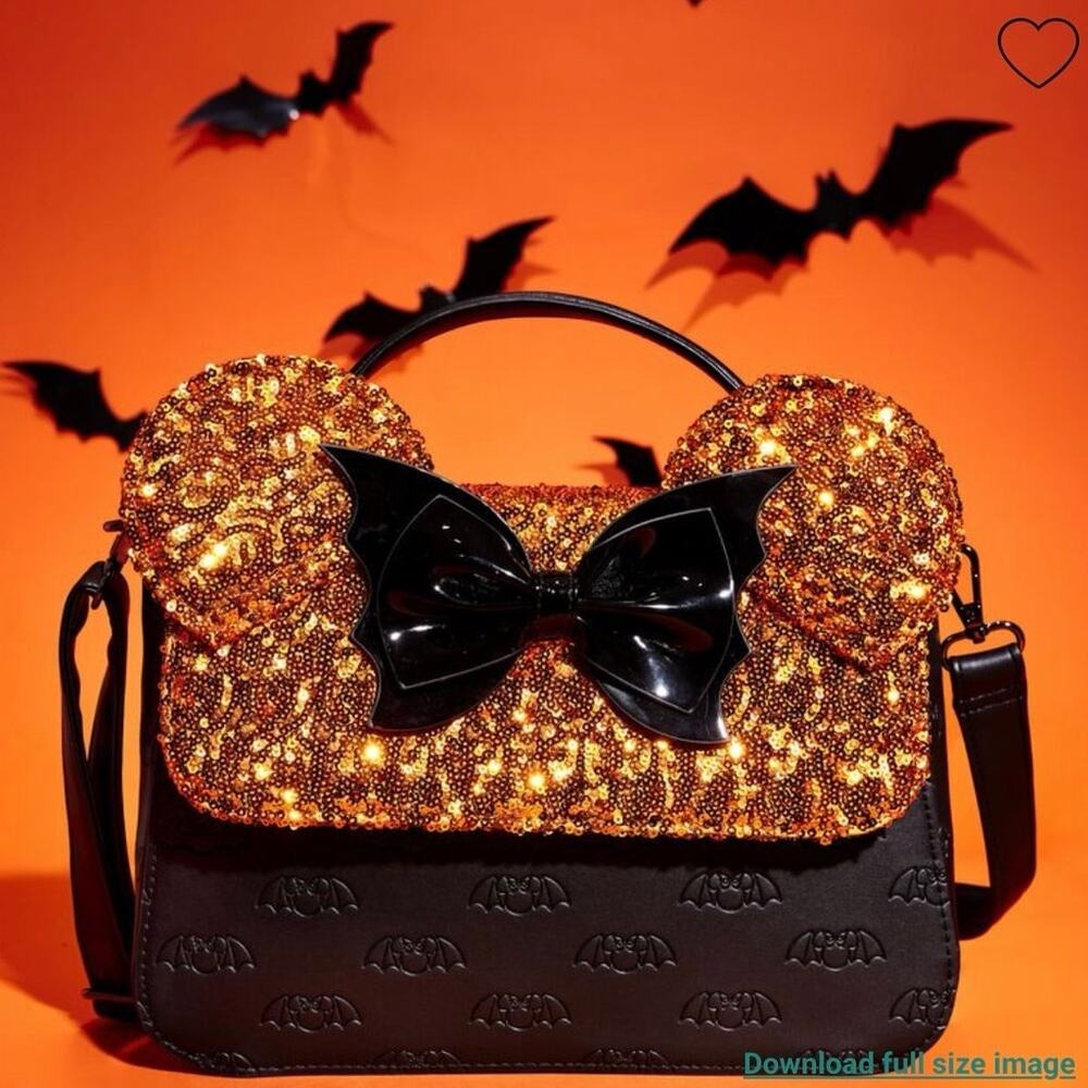 DISNEY Loungefly Minnie Mouse Exclusive Halloween Sequin Crossbody Bag